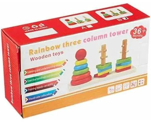 JUGUETE DIDACTICO TORRES ARCOIRIS PARA DESARROLLO INFANTIL - 6