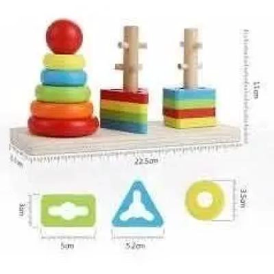 JUGUETE DIDACTICO TORRES ARCOIRIS PARA DESARROLLO INFANTIL - 7