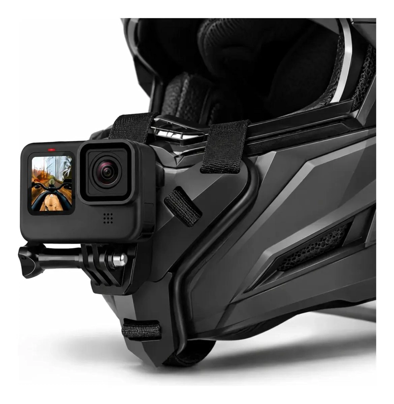 SOPORTE DE MONTAJE PARA CASCO DE MOTO PARA CAMARAS Y MOVILES - 1