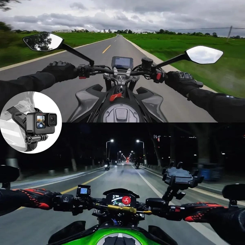SOPORTE DE MONTAJE PARA CASCO DE MOTO PARA CAMARAS Y MOVILES - 9