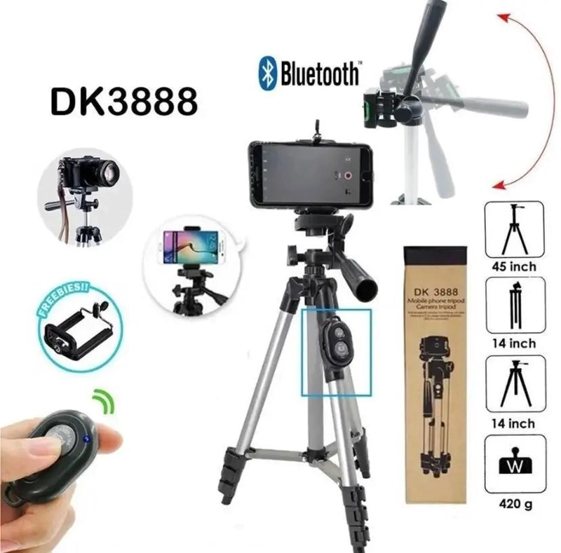 TRIPODE AJUSTABLE PARA CELULAR CON CONTROL REMOTO - 2