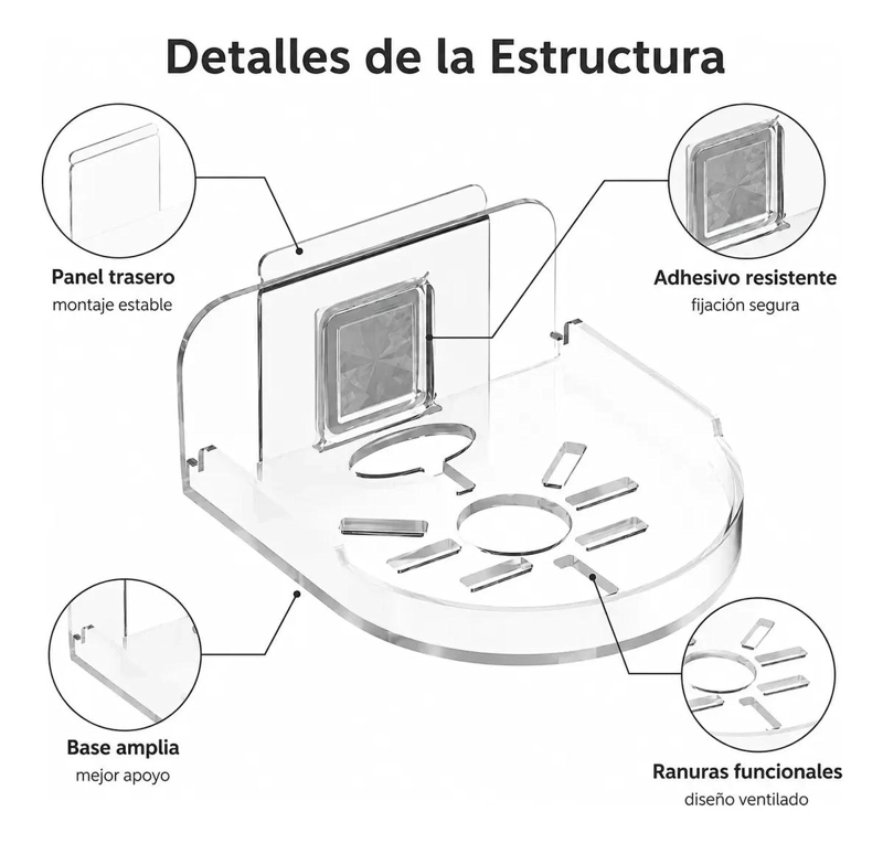 SOPORTE TRANSPARENTE PARA CAMARA DE SEGURIDAD CON DISEÑO MODERNO - 2