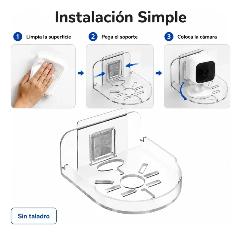 SOPORTE TRANSPARENTE PARA CAMARA DE SEGURIDAD CON DISEÑO MODERNO - 7