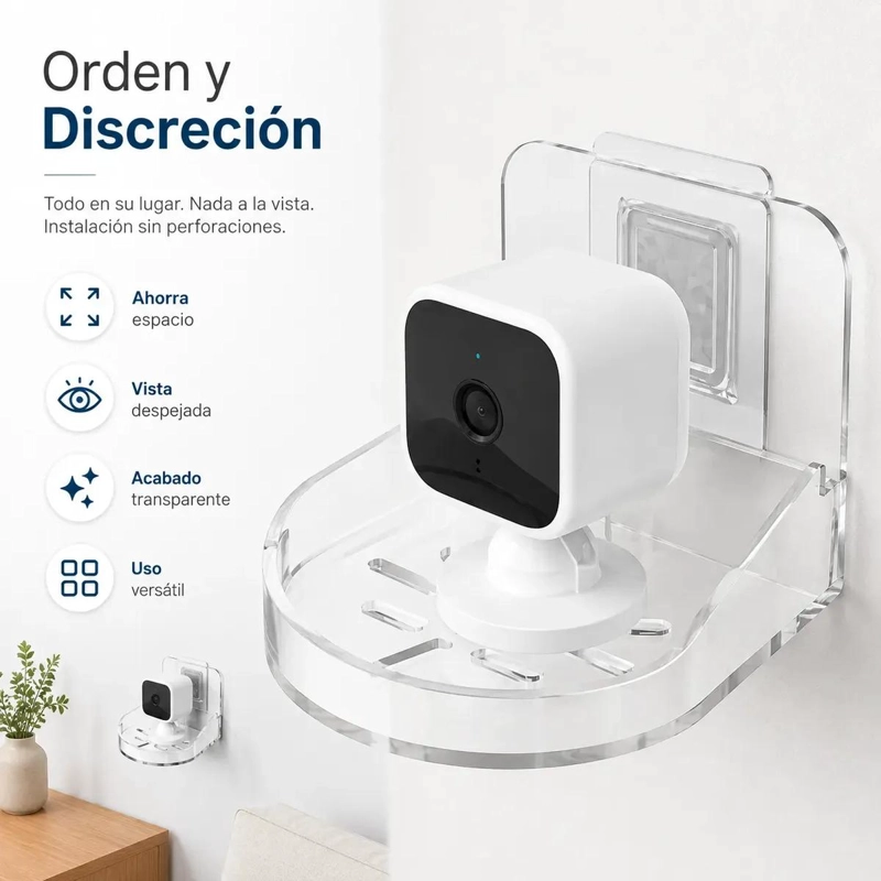 SOPORTE TRANSPARENTE PARA CAMARA DE SEGURIDAD CON DISEÑO MODERNO - 8