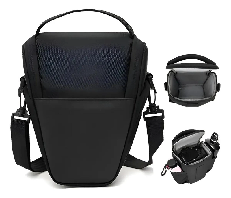 BOLSO ACOLCHADO PARA CAMARA Y LENTES DSLR CON MULTIPLES BOLSILLOS - 1