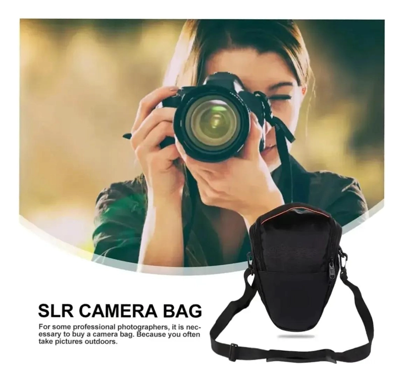 BOLSO ACOLCHADO PARA CAMARA Y LENTES DSLR CON MULTIPLES BOLSILLOS - 2