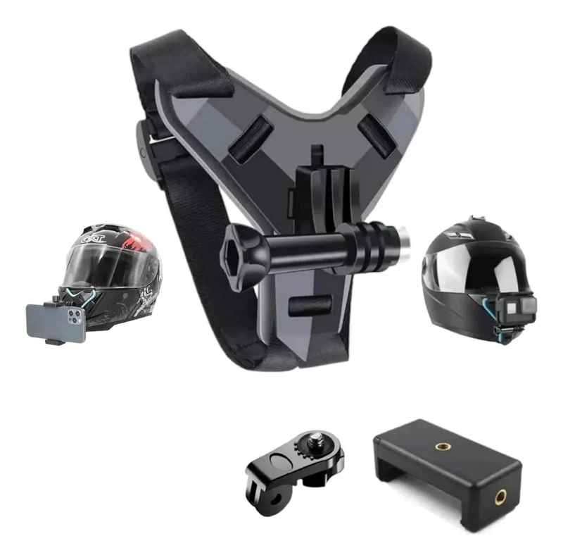 SOPORTE DE MONTAJE PARA CASCO DE MOTO PARA CAMARAS Y MOVILES - 1
