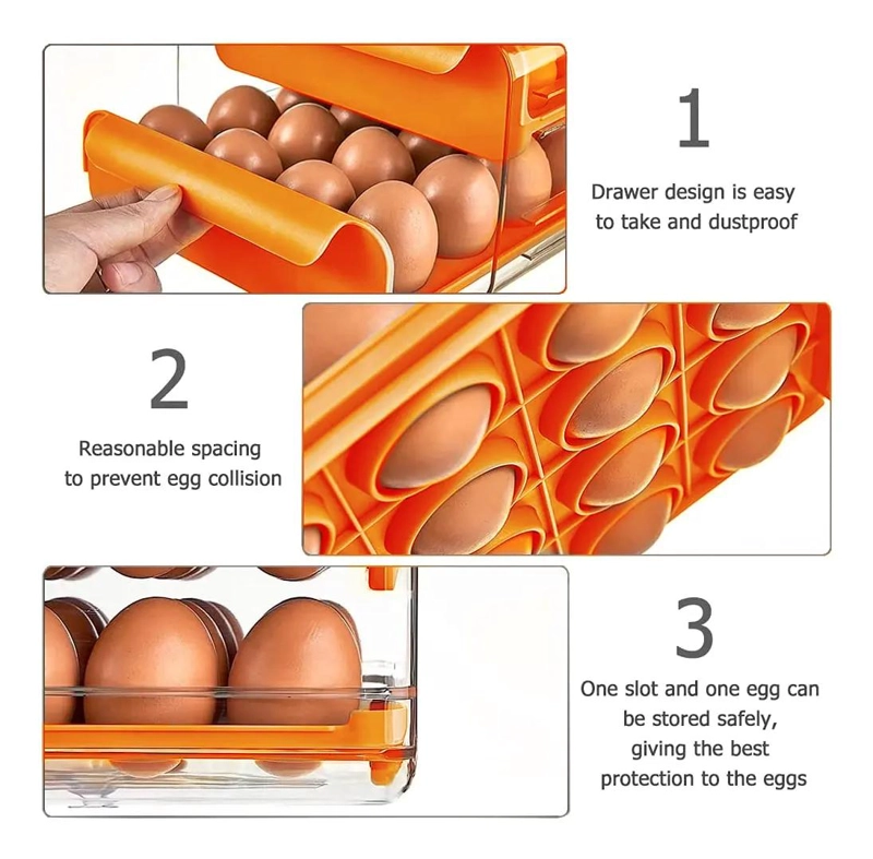 ORGANIZADOR DE HUEVOS DE DOS NIVELES PARA COCINA - 2