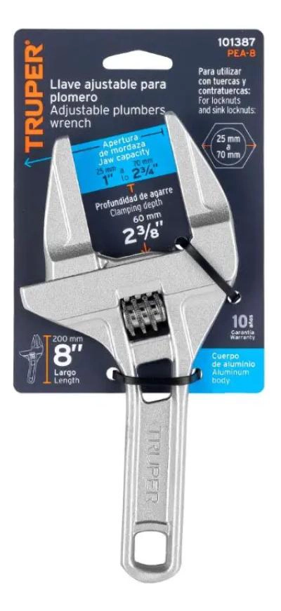 LLAVE AJUSTABLE BOCA ANCHA 8 PULGADAS - 4