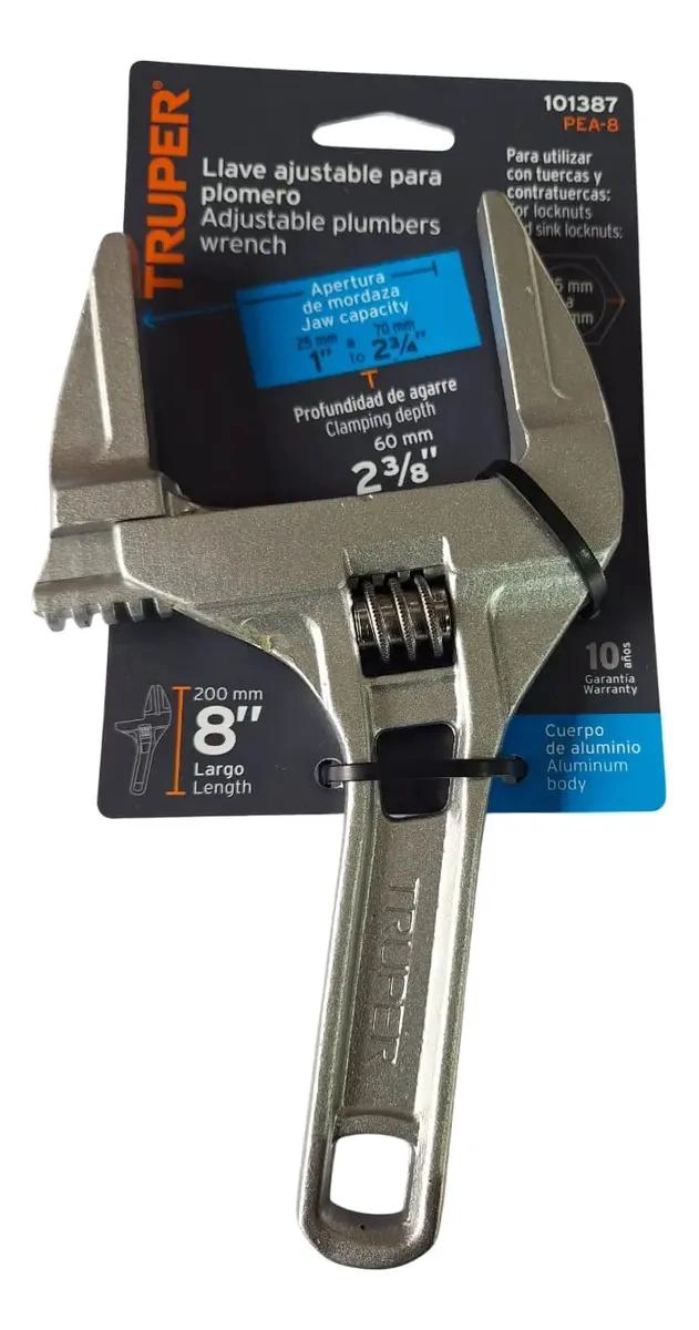 LLAVE AJUSTABLE BOCA ANCHA 8 PULGADAS - 5