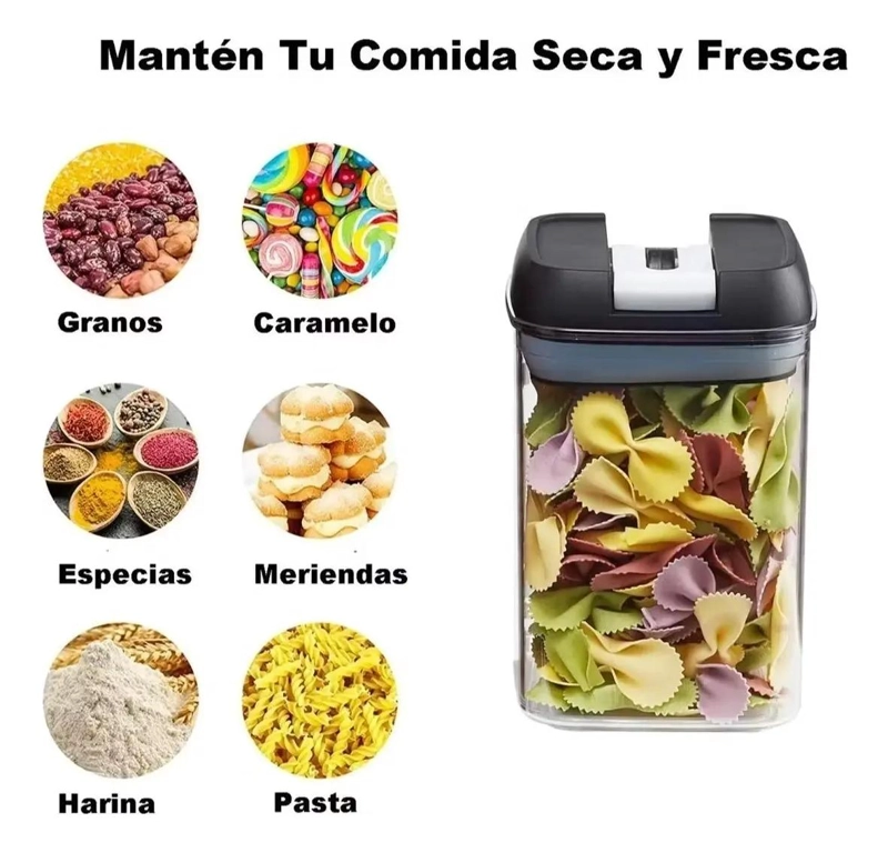 SET DE 7 FRASCOS HERME TICOS PARA ORGANIZAR ALIMENTOS - 4