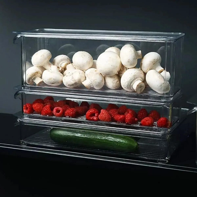 ORGANIZADOR DE ALIMENTOS PARA REFRIGERADOR CON REJILLA ESCURRIDORA - 8