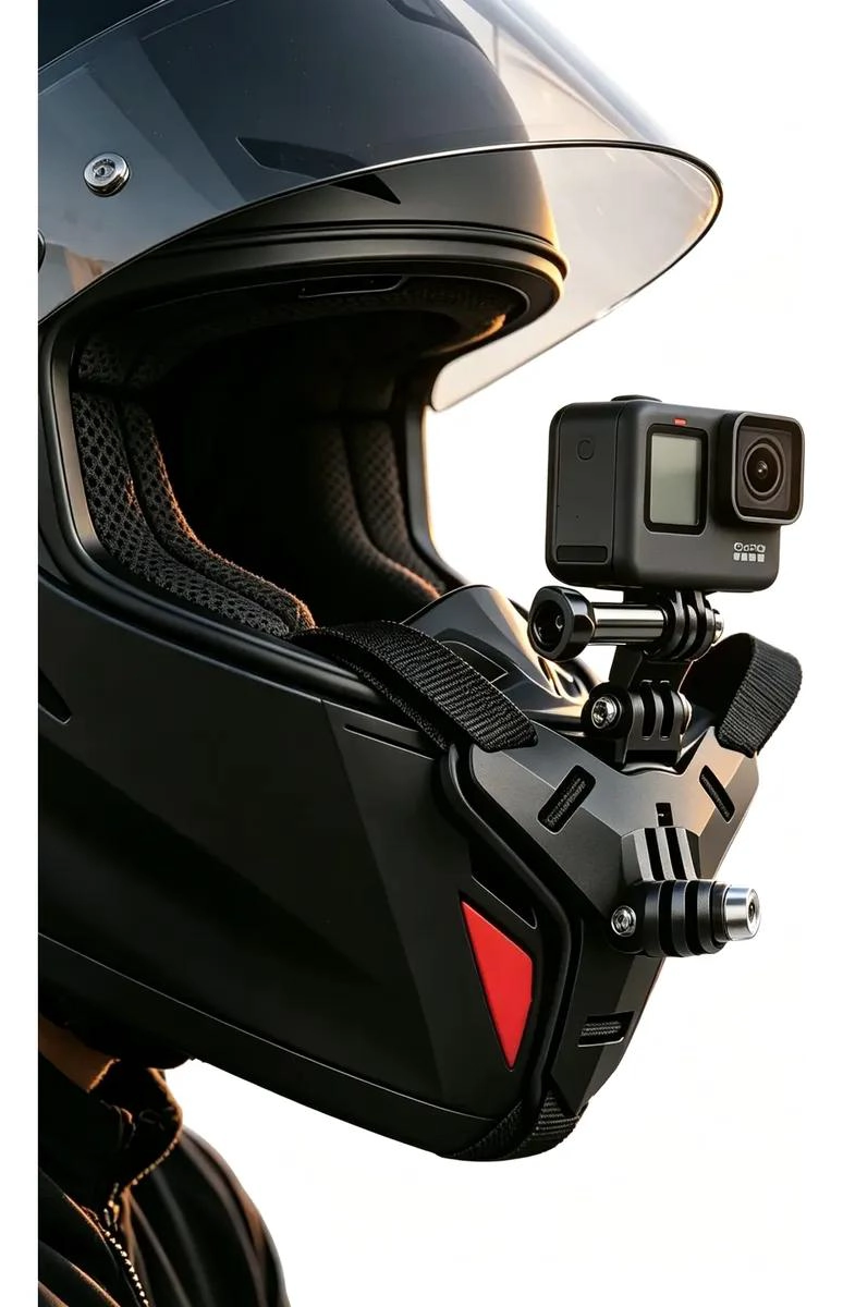 SOPORTE DE MONTAJE PARA CASCO DE MOTO PARA CAMARAS Y MOVILES - 1