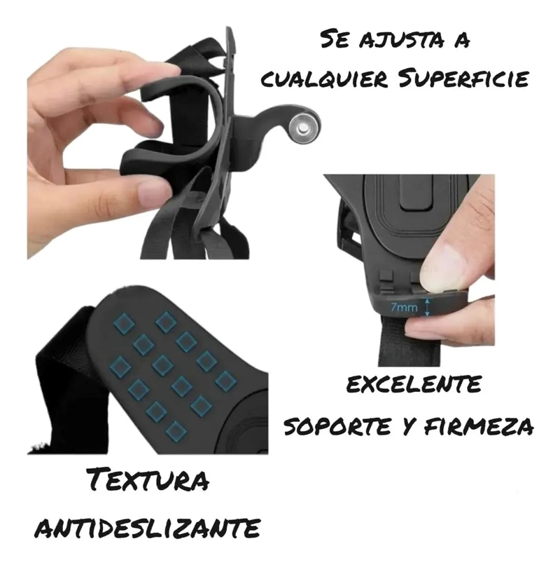 SOPORTE DE MONTAJE PARA CASCO DE MOTO PARA CAMARAS Y MOVILES - 3