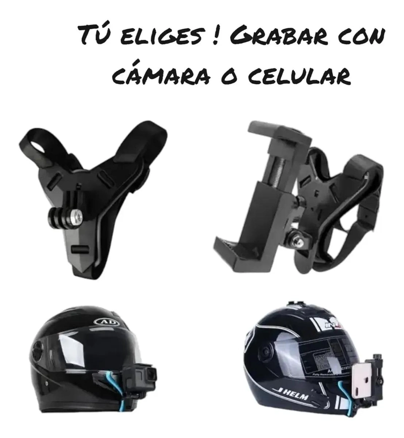 SOPORTE DE MONTAJE PARA CASCO DE MOTO PARA CAMARAS Y MOVILES - 4