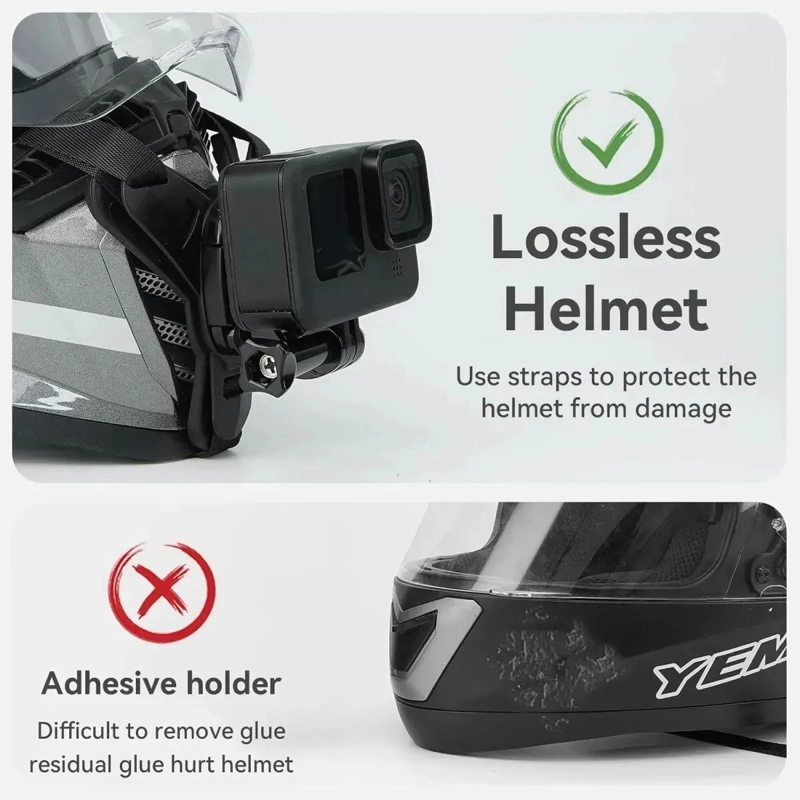 SOPORTE DE MONTAJE PARA CASCO DE MOTO PARA CAMARAS Y MOVILES - 8