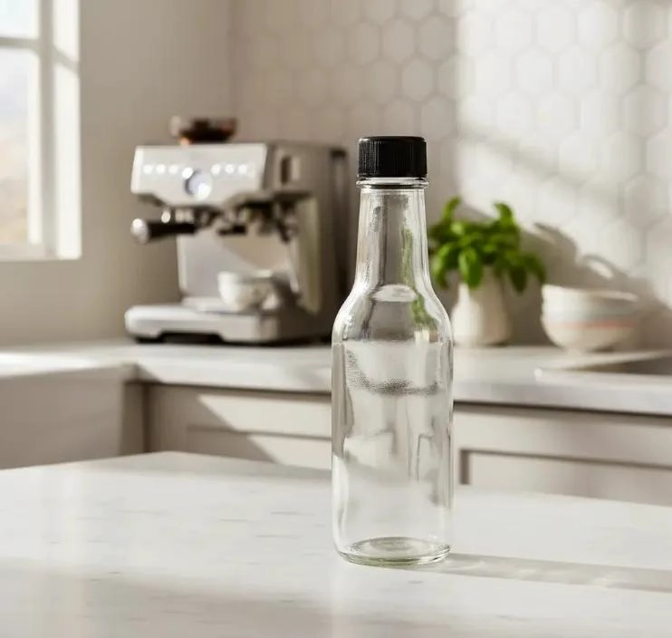 SET DE 4 BOTELLAS DE VIDRIO TRANSPARENTES DE 150 ML PARA SALSAS Y ESENCIAS - 4