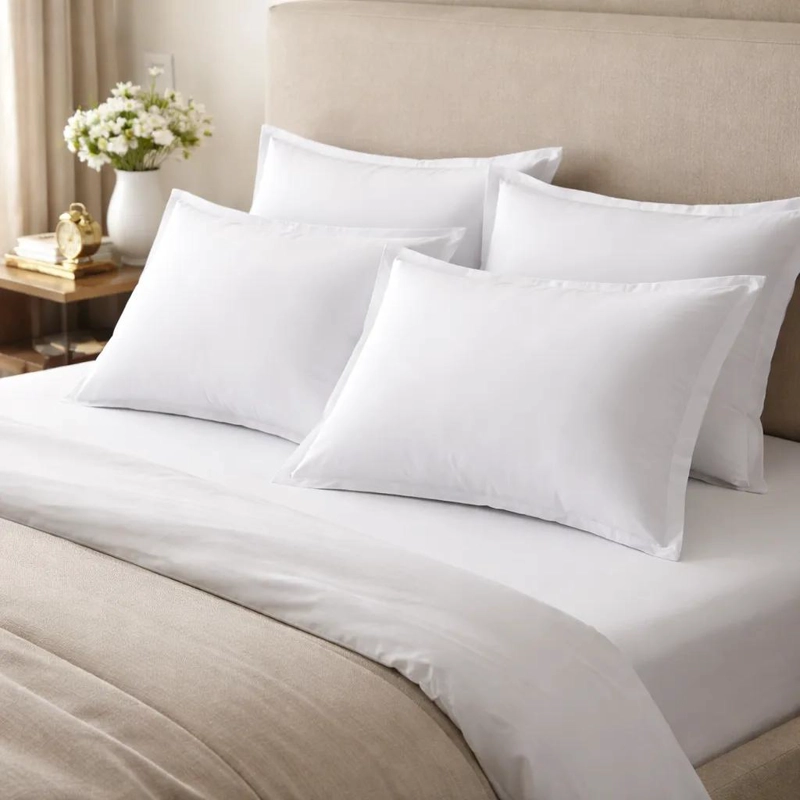 FUNDA DE ALMOHADA BLANCA 70X50CM, 4 UNIDADES SUAVES - 1