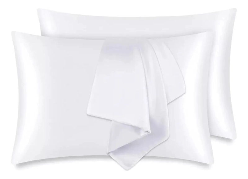 FUNDA DE ALMOHADA BLANCA 600 HILOS SEDA SATE N 100% - 1