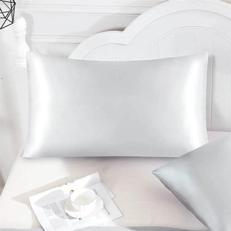 FUNDA DE ALMOHADA BLANCA 600 HILOS SEDA SATE N 100% - 5