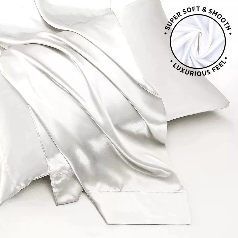 FUNDA DE ALMOHADA BLANCA 600 HILOS SEDA SATE N 100% - 6