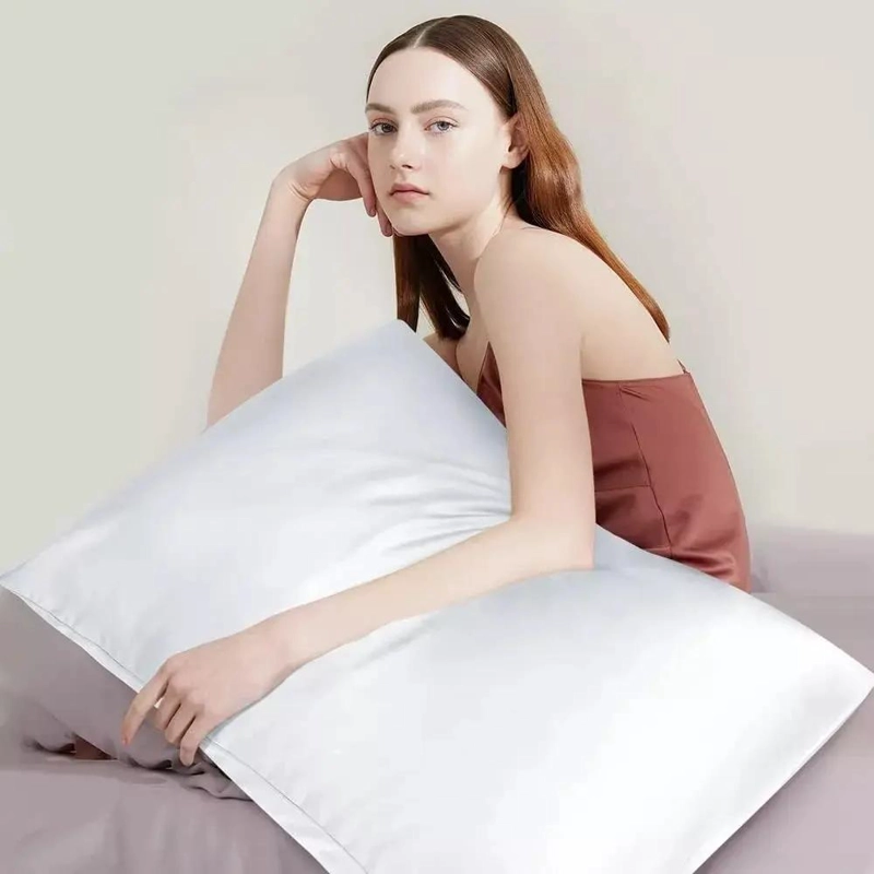 FUNDA DE ALMOHADA BLANCA 600 HILOS SEDA SATE N 100% - 9