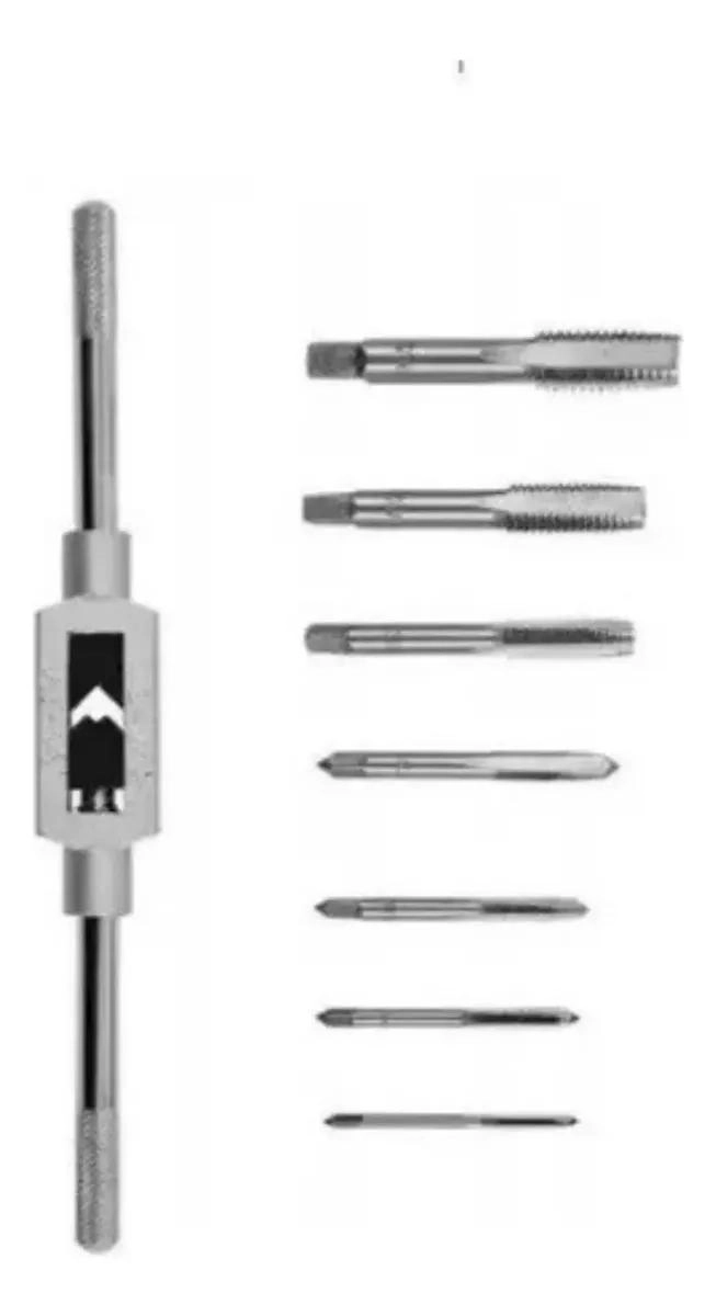 SET DE TARRAJAS MACHO DE ACERO AL CARBONO - 8 PIEZAS - 1