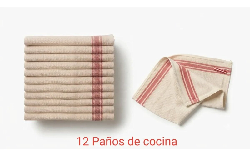PACK DE 12 PAÑOS DE COCINA DE ALGODON 45X60 CM - 1