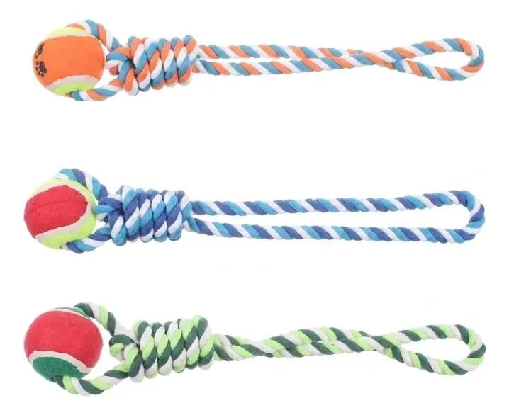 JUGUETE MORDEDOR PARA PERROS CON PELOTA Y CUERDA RESISTENTE - 1