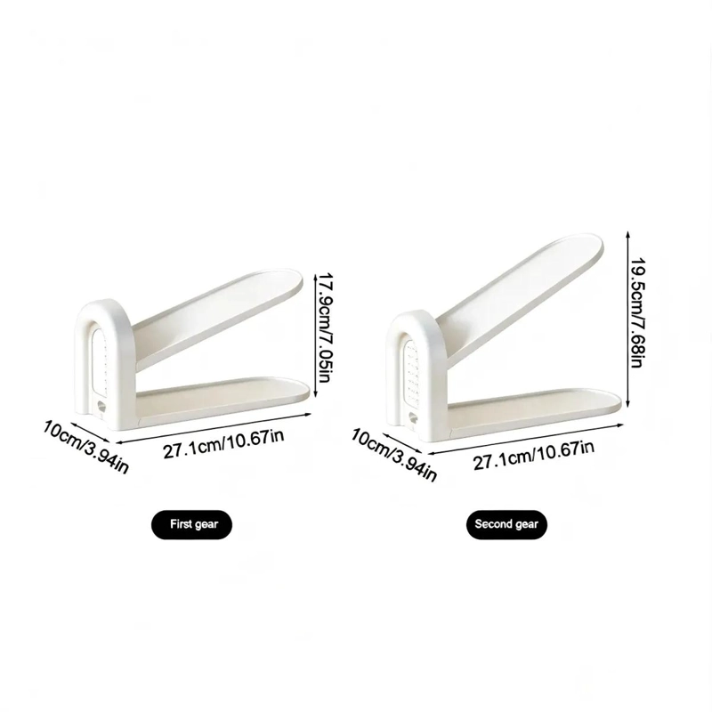 PACK DE 5 ORGANIZADORES DE ZAPATOS AJUSTABLES COLOR BLANCO - 2