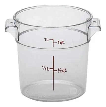 RECIPIENTE REDONDO DE POLICARBONATO CON CAPACIDAD DE 0.9 LITROS - 1