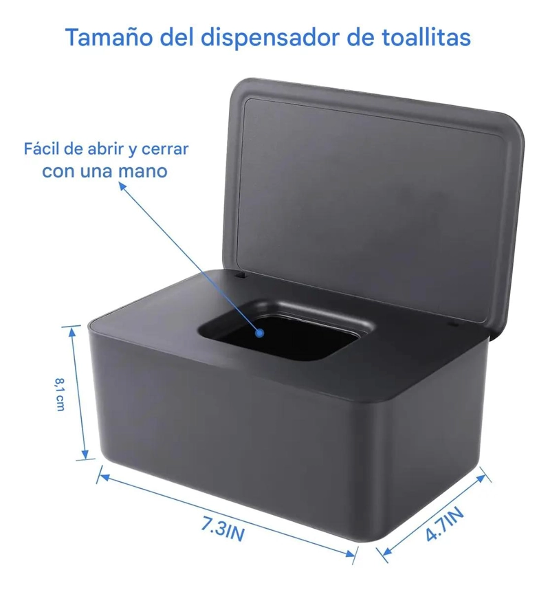 ORGANIZADOR DE TOALLITAS HUMEDAS CON TAPA PARA HOGAR - 2