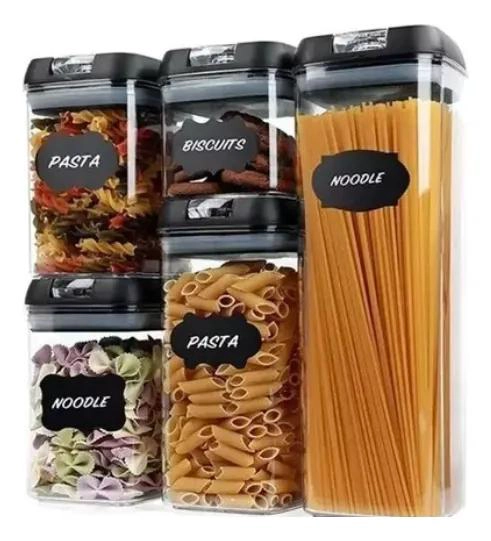 SET DE 5 CONTENEDORES HERME TICOS PARA ALIMENTOS ORGANIZADOS - 2
