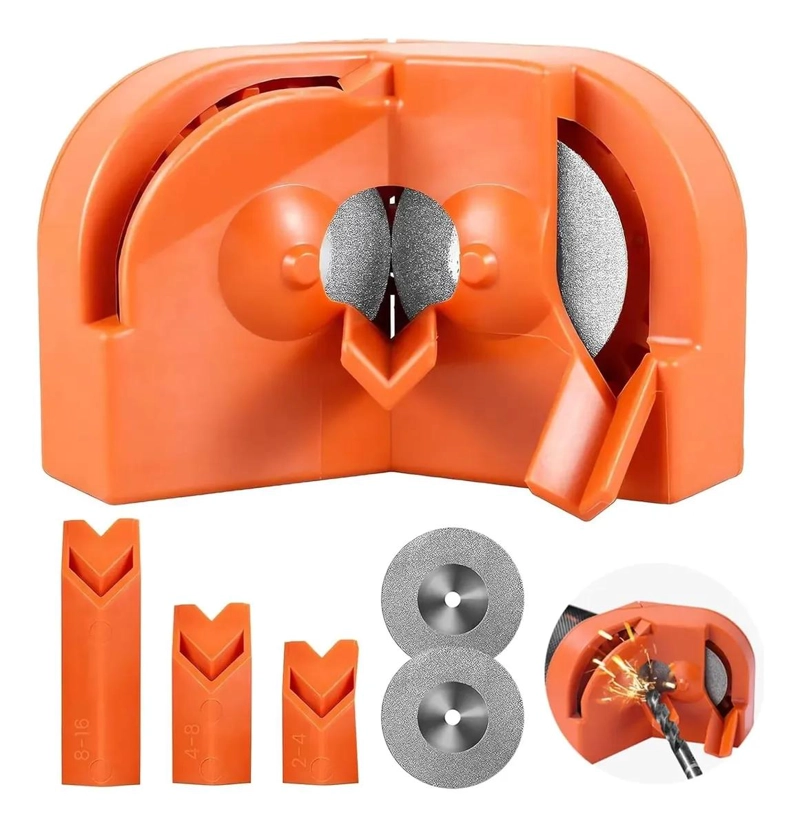 AFILADOR ELE CTRICO PARA BROCAS CON 2 MUELAS ABRASIVAS NARANJA - 1