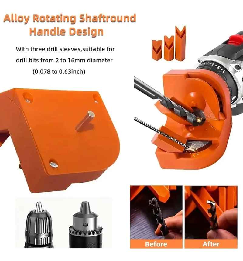 AFILADOR ELE CTRICO PARA BROCAS CON 2 MUELAS ABRASIVAS NARANJA - 3