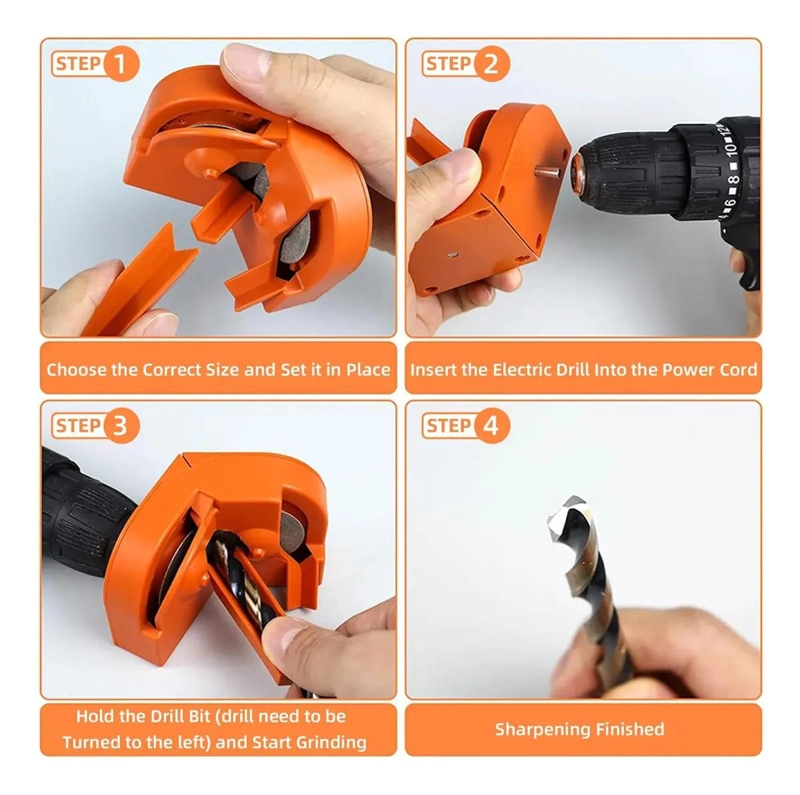 AFILADOR ELE CTRICO PARA BROCAS CON 2 MUELAS ABRASIVAS NARANJA - 8