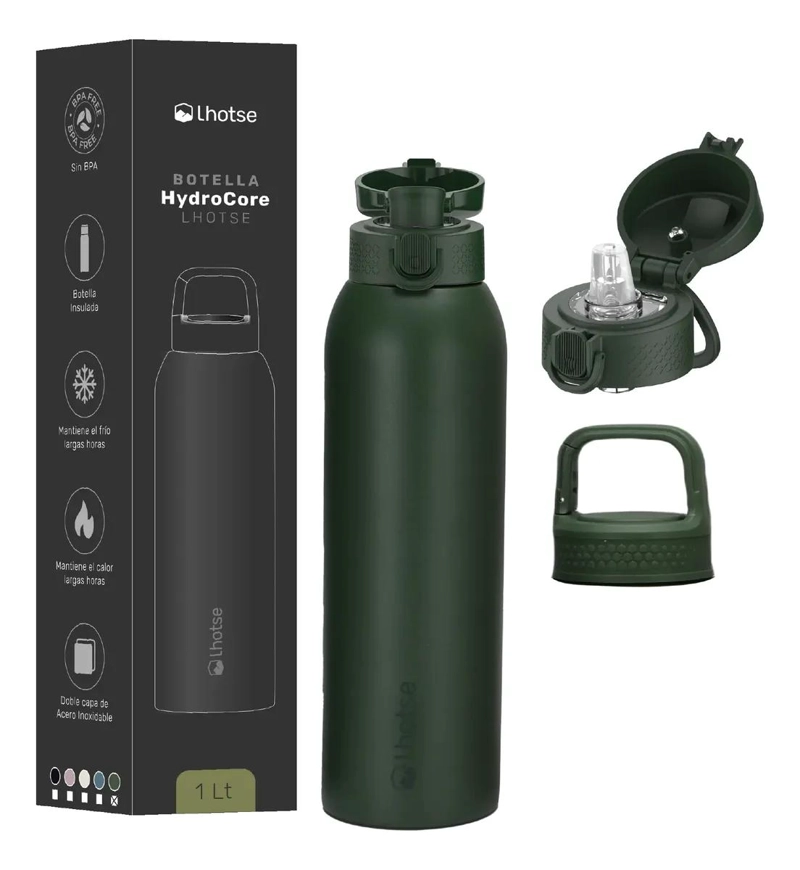 BOTELLA TE RMICA DE ACERO INOXIDABLE CON 3 TAPAS 1L - 7