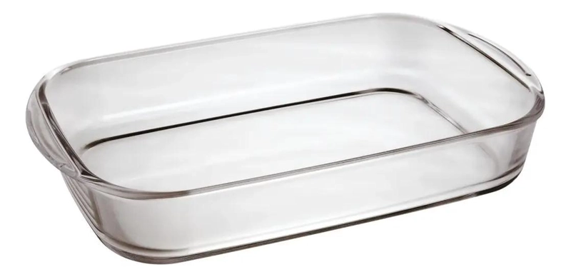FUENTE RECTANGULAR DE VIDRIO TRANSPARENTE PARA HORNO 36X23X6 CM - 1