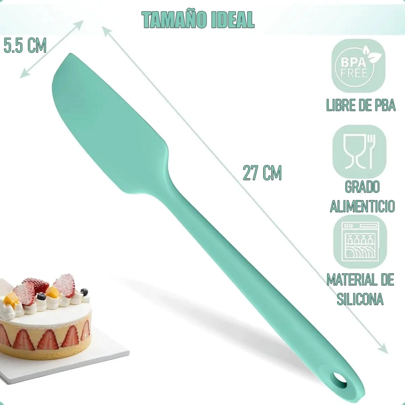 SET DE 4 ESPATULAS DE SILICONA CON NUCLEO DE ACERO INOXIDABLE PARA COCINA - 2