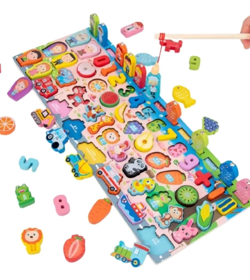 TABLERO DE PESCA MAGNE TICO DE MADERA PARA NIÑOS - 1