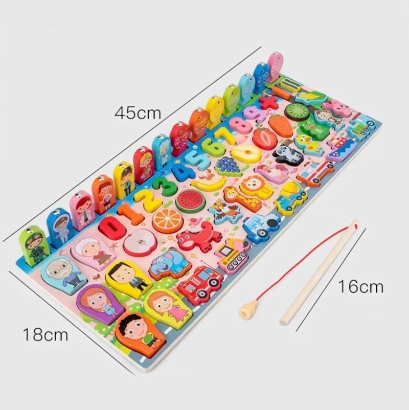 TABLERO DE PESCA MAGNE TICO DE MADERA PARA NIÑOS - 10