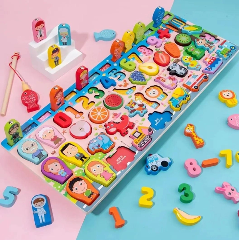 TABLERO DE PESCA MAGNE TICO DE MADERA PARA NIÑOS - 2