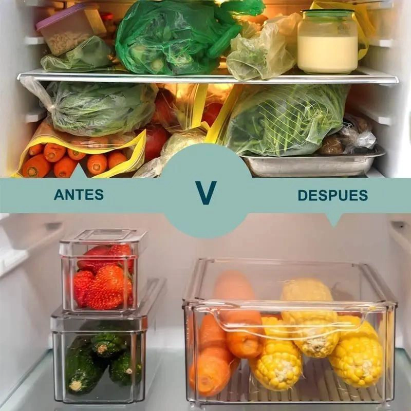 SET DE 7 CONTENEDORES APILABLES PARA REFRIGERADOR - 2