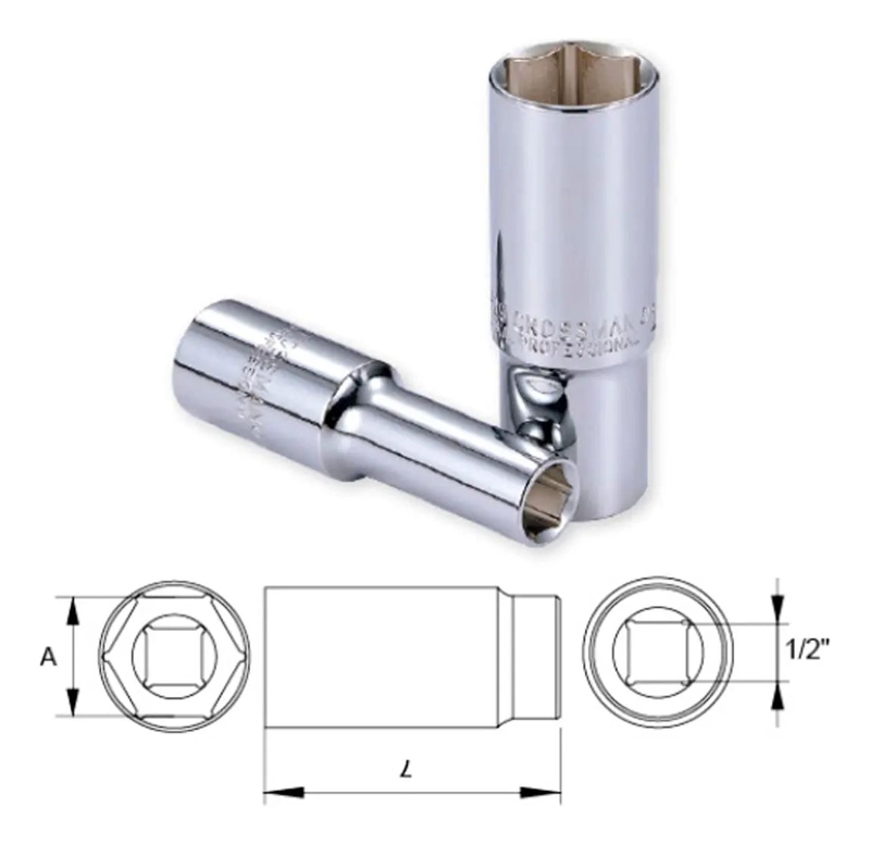 LLAVE DADO LARGO 1/2 DR 6 PUNTAS 28 MM IDEAL PARA MECANICA - 2