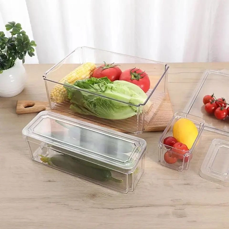 SET DE ORGANIZADORES PLASTICOS PARA REFRIGERADOR CON TAPA - 7