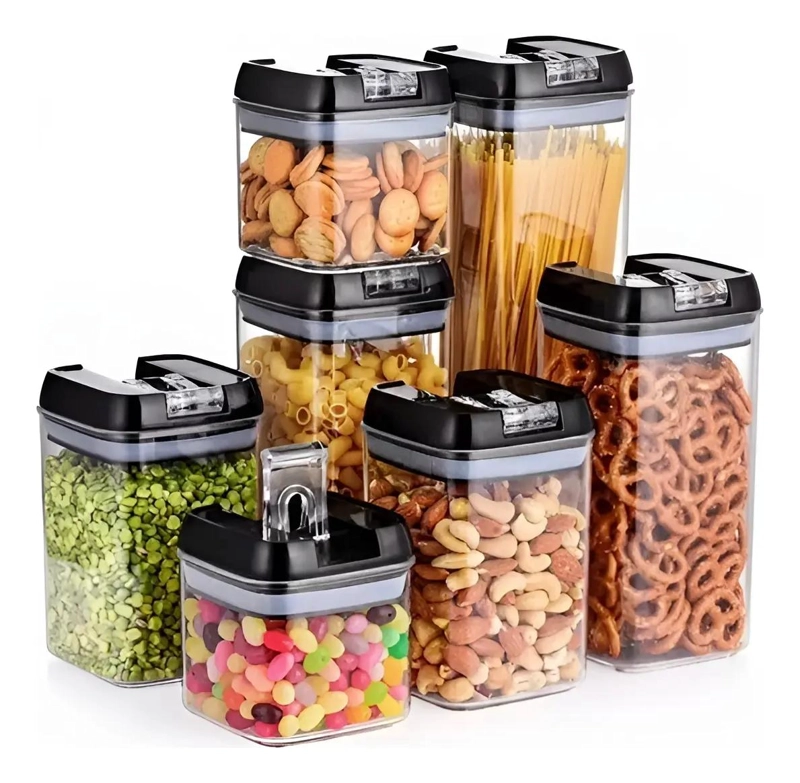 SET DE 7 CONTENEDORES HERME TICOS PARA ALIMENTOS DE COCINA - 1