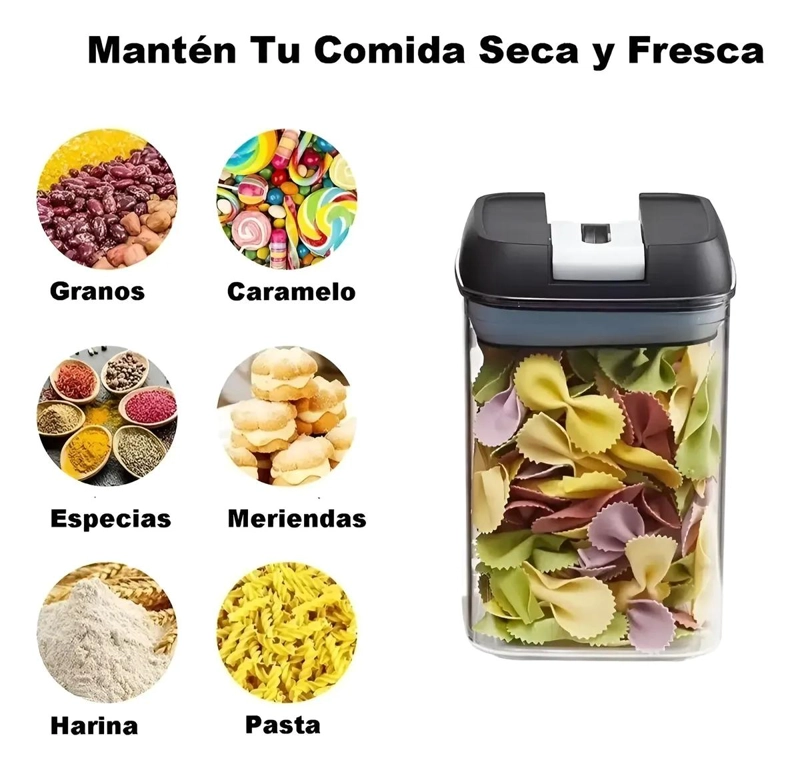 SET DE 7 CONTENEDORES HERME TICOS PARA ALIMENTOS DE COCINA - 10