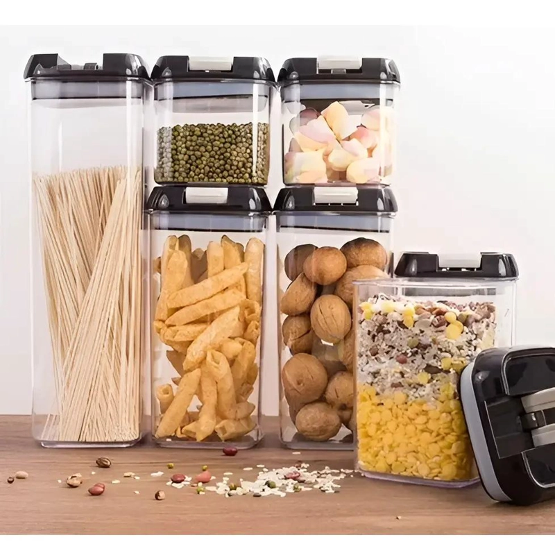 SET DE 7 CONTENEDORES HERME TICOS PARA ALIMENTOS DE COCINA - 4