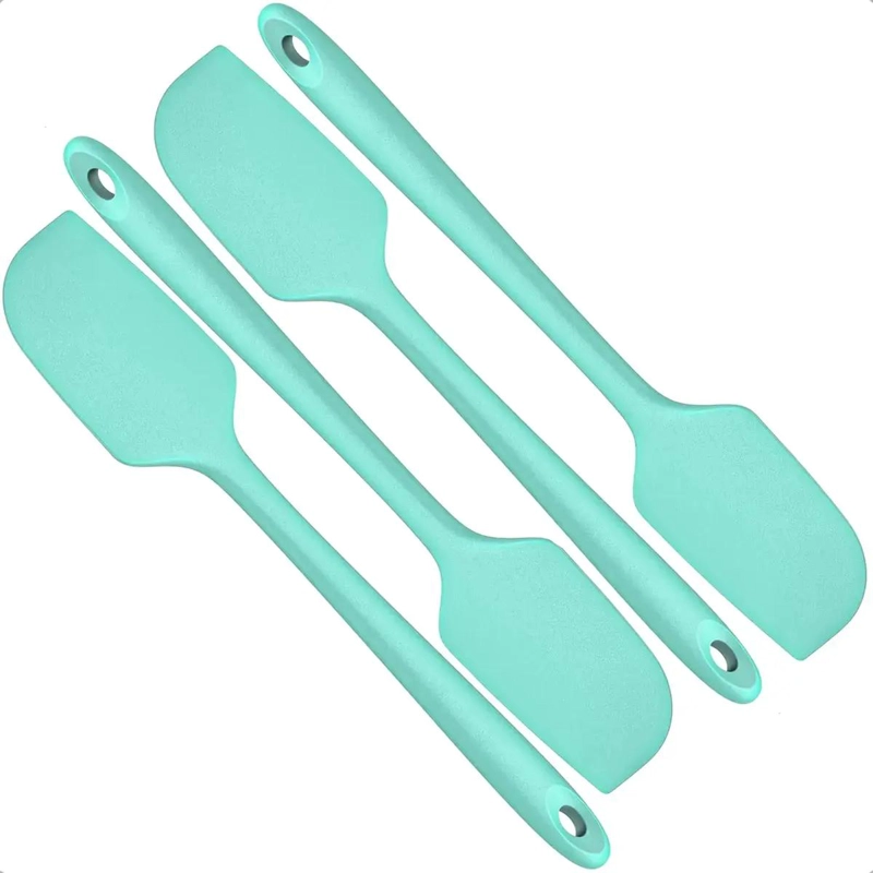 SET DE 4 ESPATULAS DE SILICONA PARA REPOSTERIA, 27 CM, VERDE PASTEL - 1