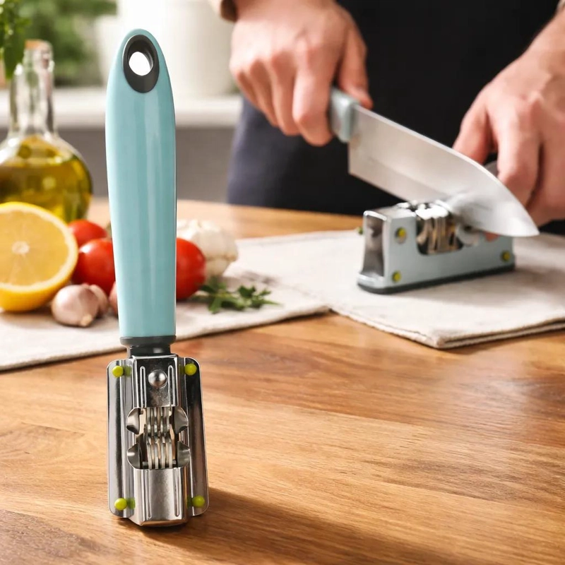 AFILADOR MANUAL DE CUCHILLOS EN ACERO INOXIDABLE CON DISEÑO ERGONOMICO - 2